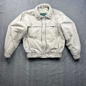 Vintage Knights of Round Table Bomber Jacket Mens Large Beige Cotton Chore VTG